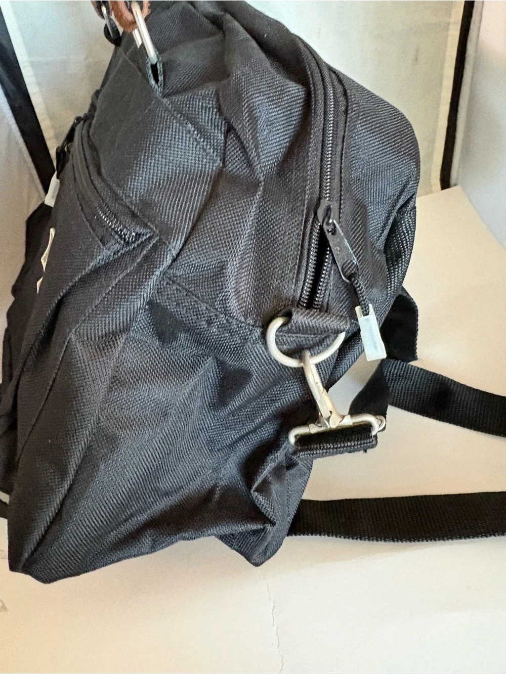 Hunter Black overnight Bag with Brown Accent Tabs